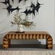 Hutchins Deep Russet Leather and Natural Oak with Antique Brass Bench