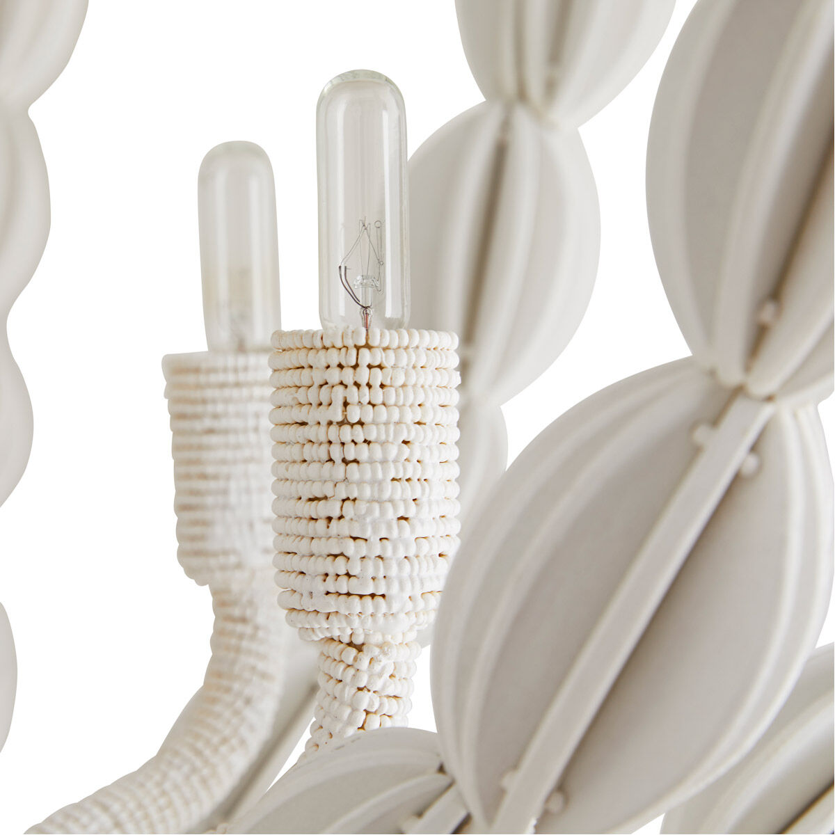 Indi 6 Light 34 inch White Chandelier Ceiling Light