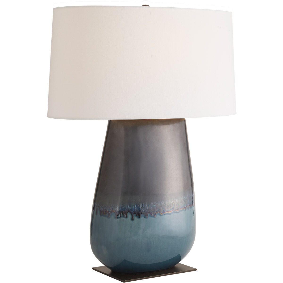 Deagan 29 inch 150 watt Gunmetal and Teal Reactive with Bronze Table Lamp Portable Light