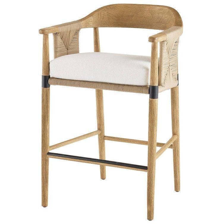 Estes 34.5 inch Pearl and Willow and Honey and Blackened Bronze Outdoor Counter Stool