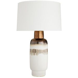 Quinn 30 inch Bronze and Rose Glaze Table Lamp Portable Light
