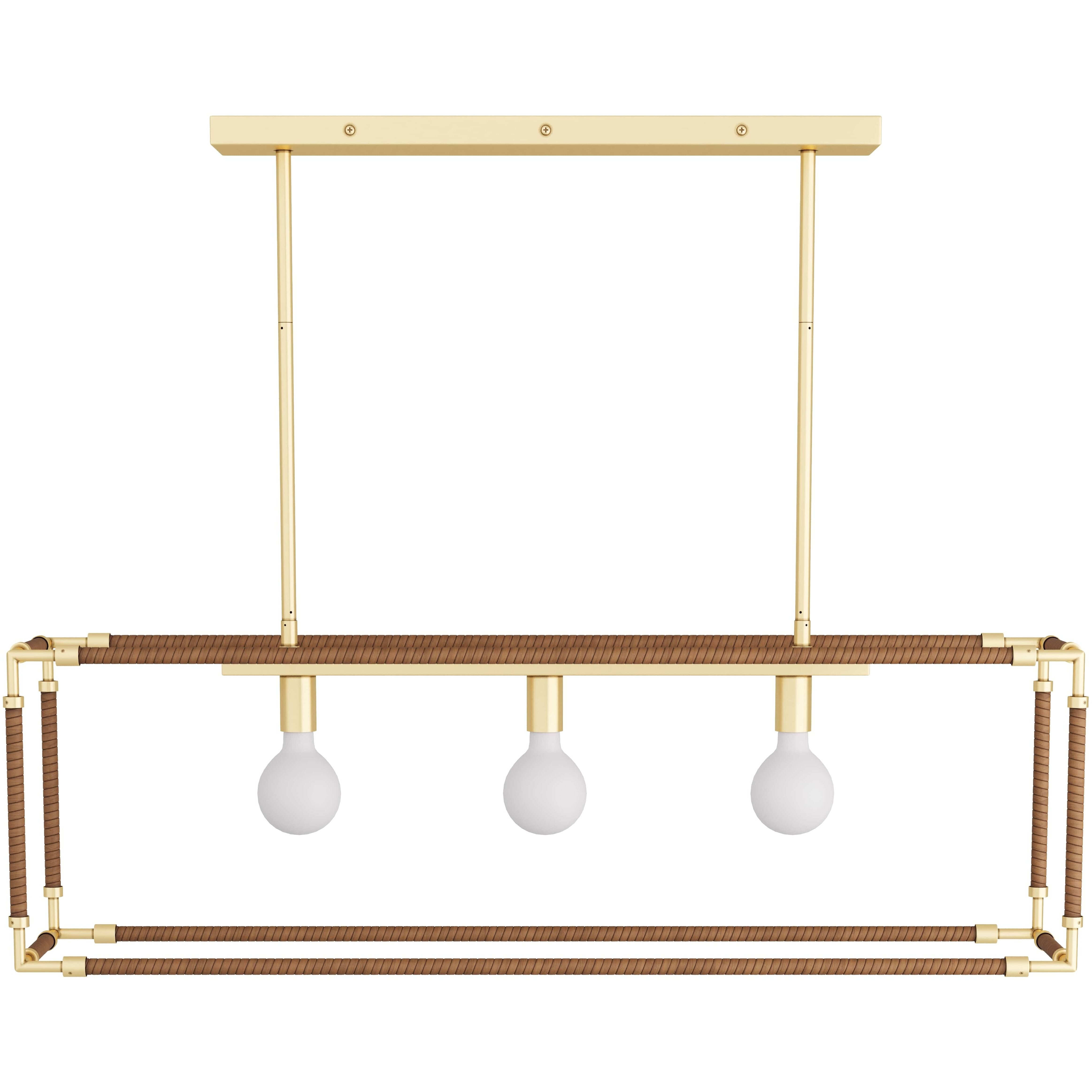 Trenton 3 Light 42 inch Cognac Linear Chandelier Ceiling Light