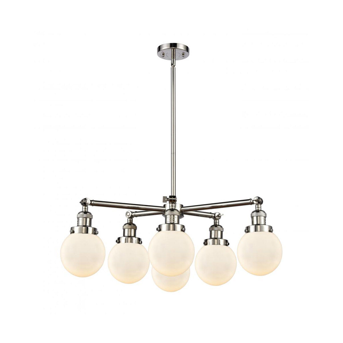 Franklin Restoration Chatham 6 Light 30 inch Polished Nickel Chandelier Ceiling Light in Incandescent, Mercury Glass, Franklin Restoration