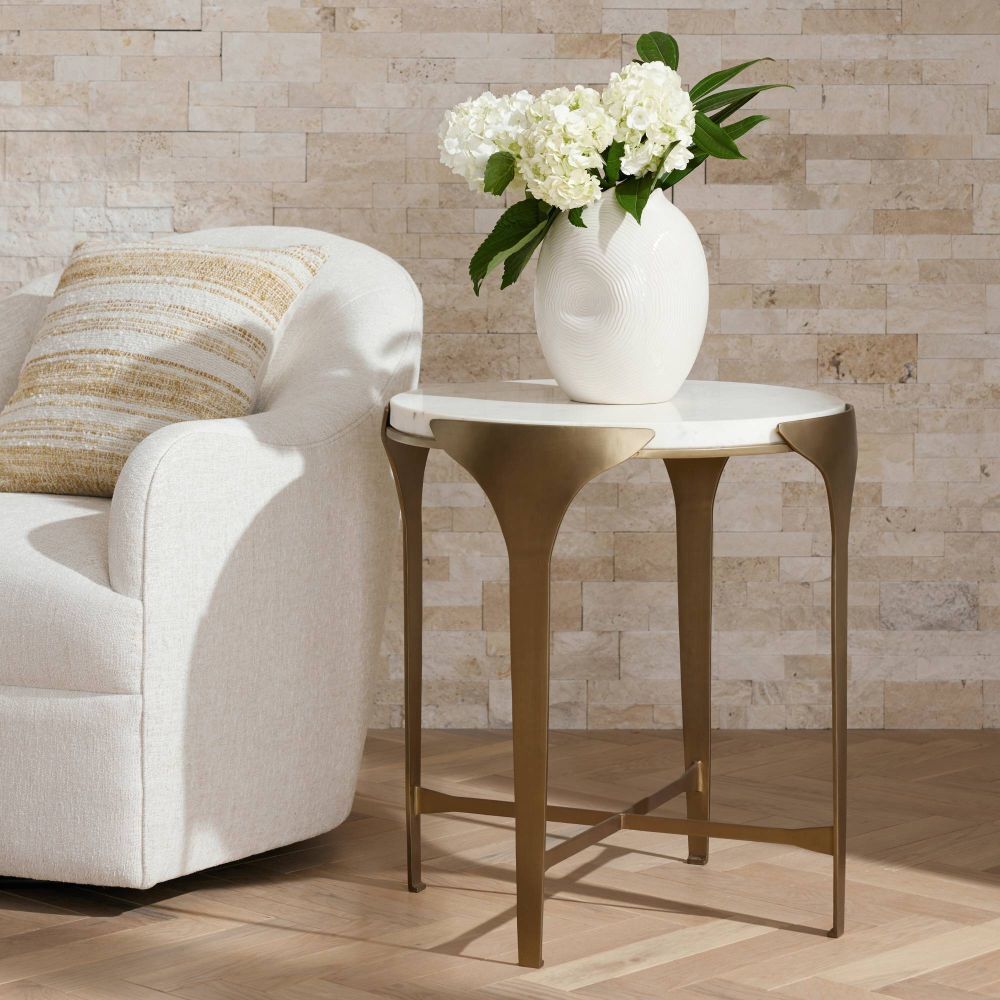 Janine 22 inch White End Table