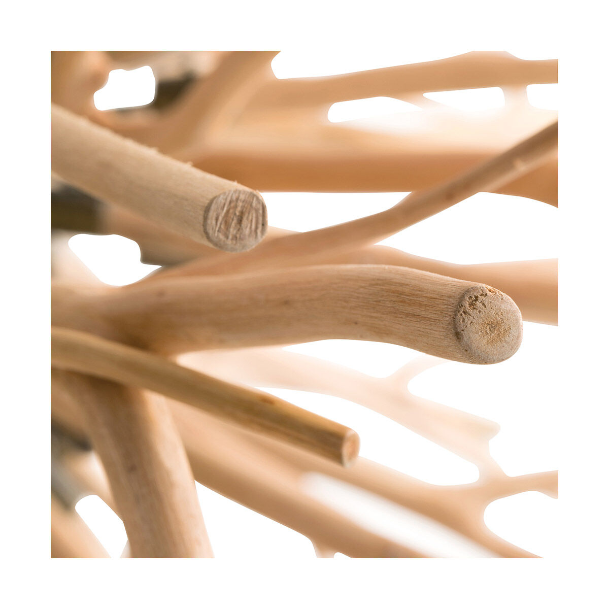 Finch 8 Light 43 inch Natural Wood/Natural Iron Chandelier Ceiling Light, Round