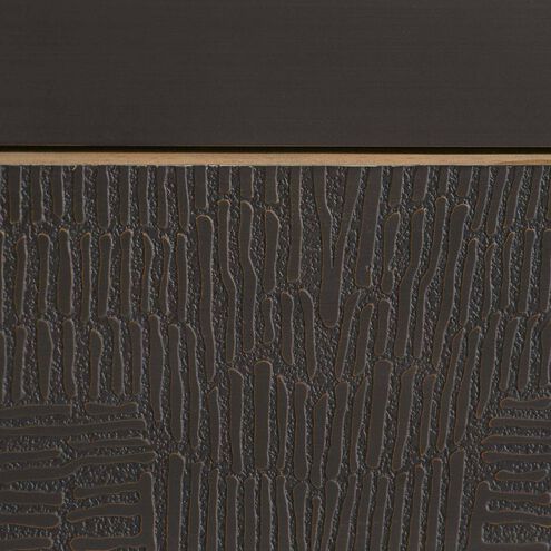Gaston 56 inch Chamois Gray and Ebony with Bronze and Antique Brass Desk