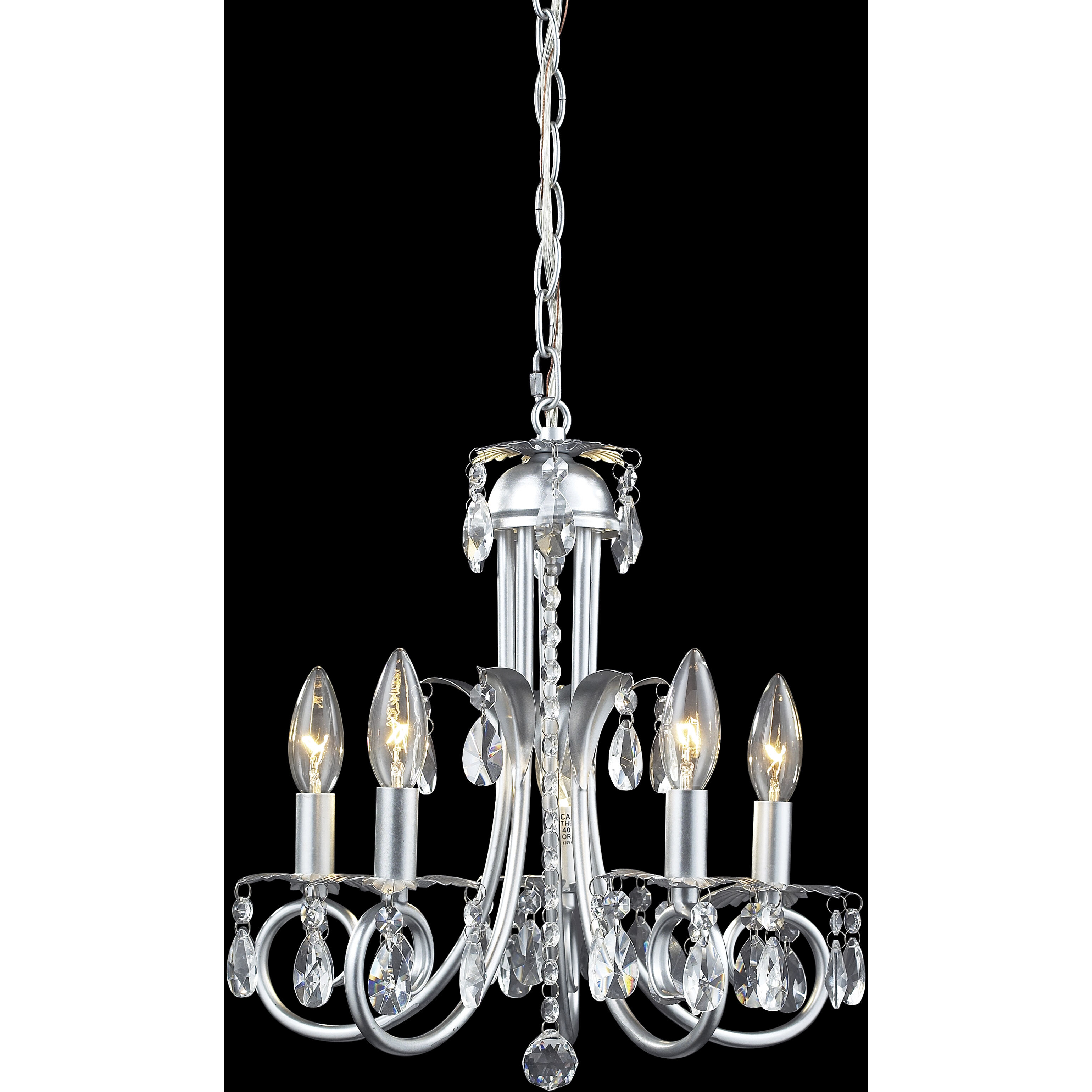 Pearl 5 Light 15 inch Silver Chandelier Ceiling Light