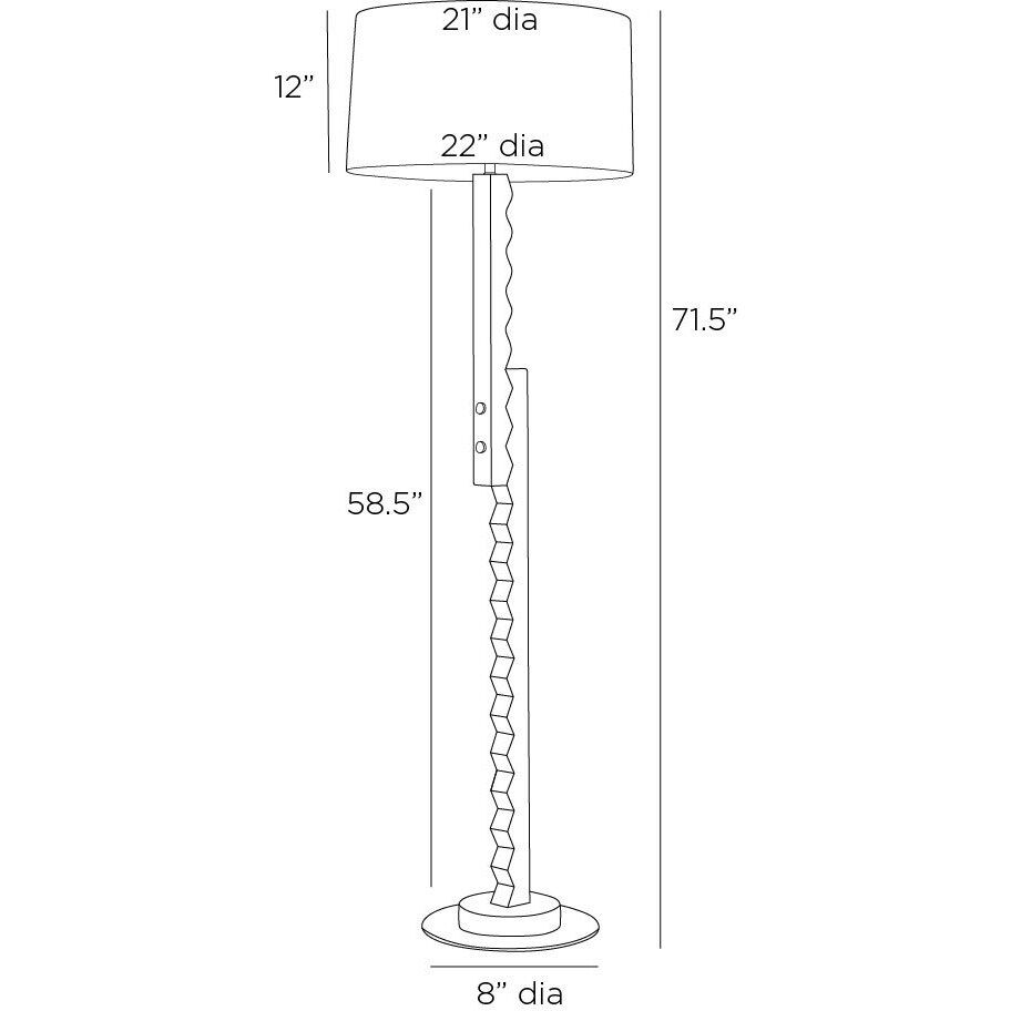 Elvis 150.00 watt Dark Walnut Floor Lamp Portable Light