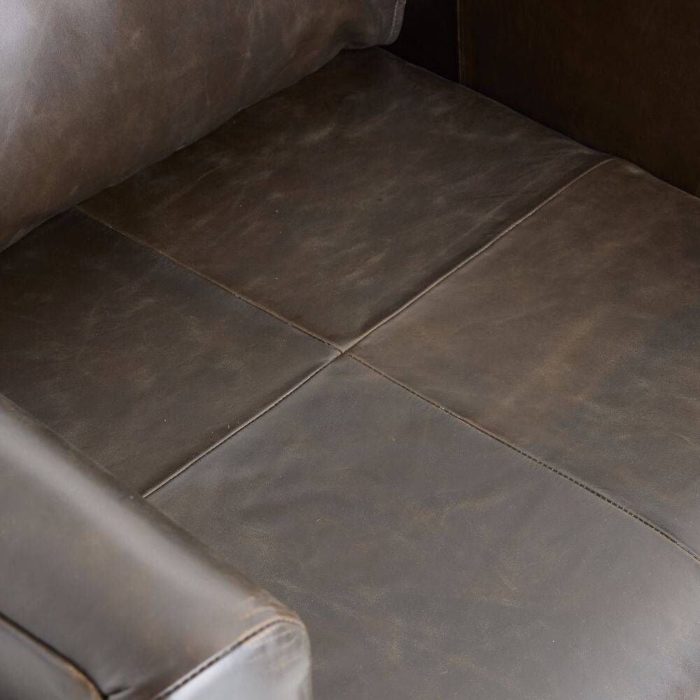 Giroud Ore Leather and Blackened Iron Lounge Chair