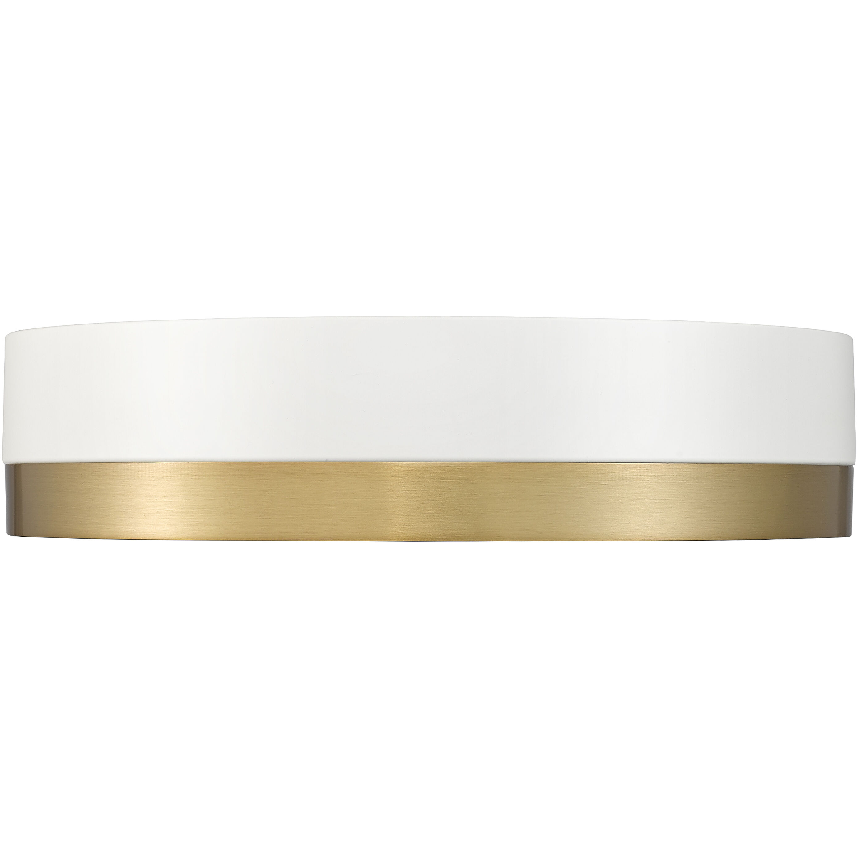 Algar LED 12 inch Matte White and Modern Gold Flush Mount Ceiling Light
