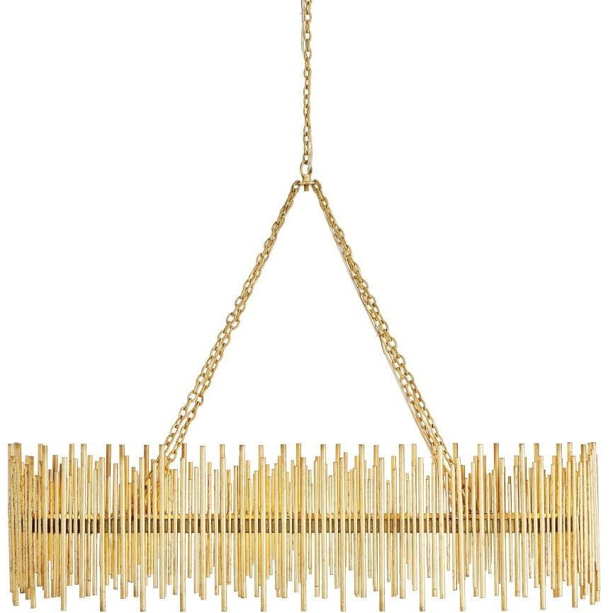 Prescott 10 Light 44.5 inch Gold Leaf Chandelier Ceiling Light