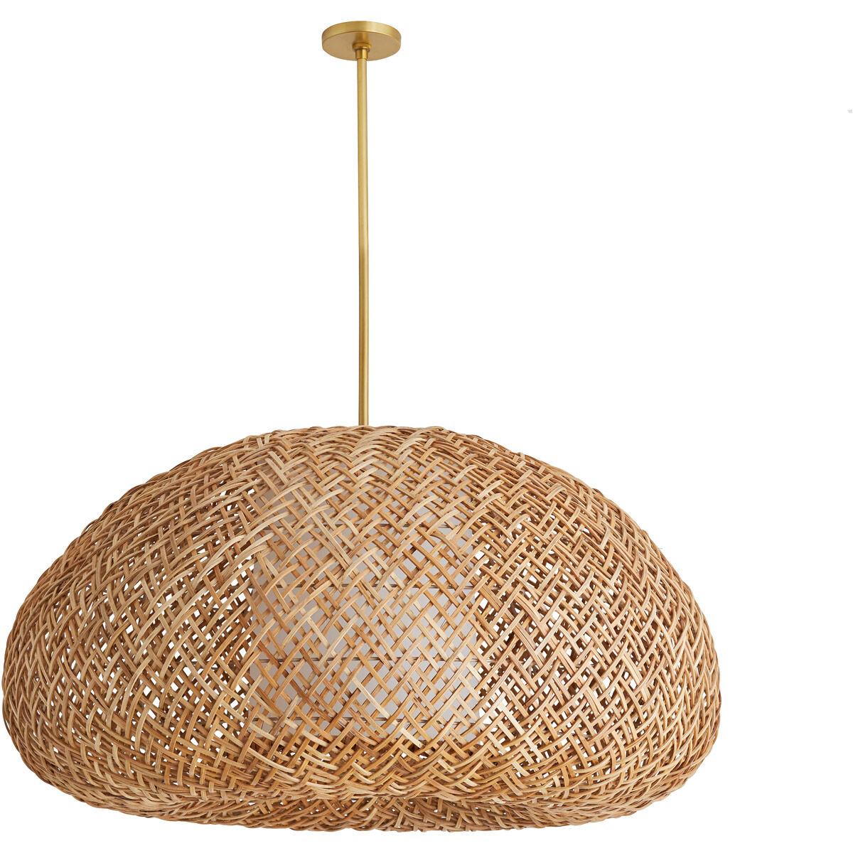 Ingrid 1 Light 43 inch Natural and Antique Brass Pendant Ceiling Light