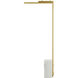 Lawden 58 inch 12.00 watt Antique Brass and White Marrble Floor Lamp Portable Light