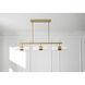 Tipton 6 Light 46 inch White and Antique Brass Linear Chandelier Ceiling Light