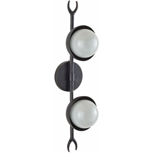 Churchill 2 Light 6 inch Blackened Iron Sconce Wall Light