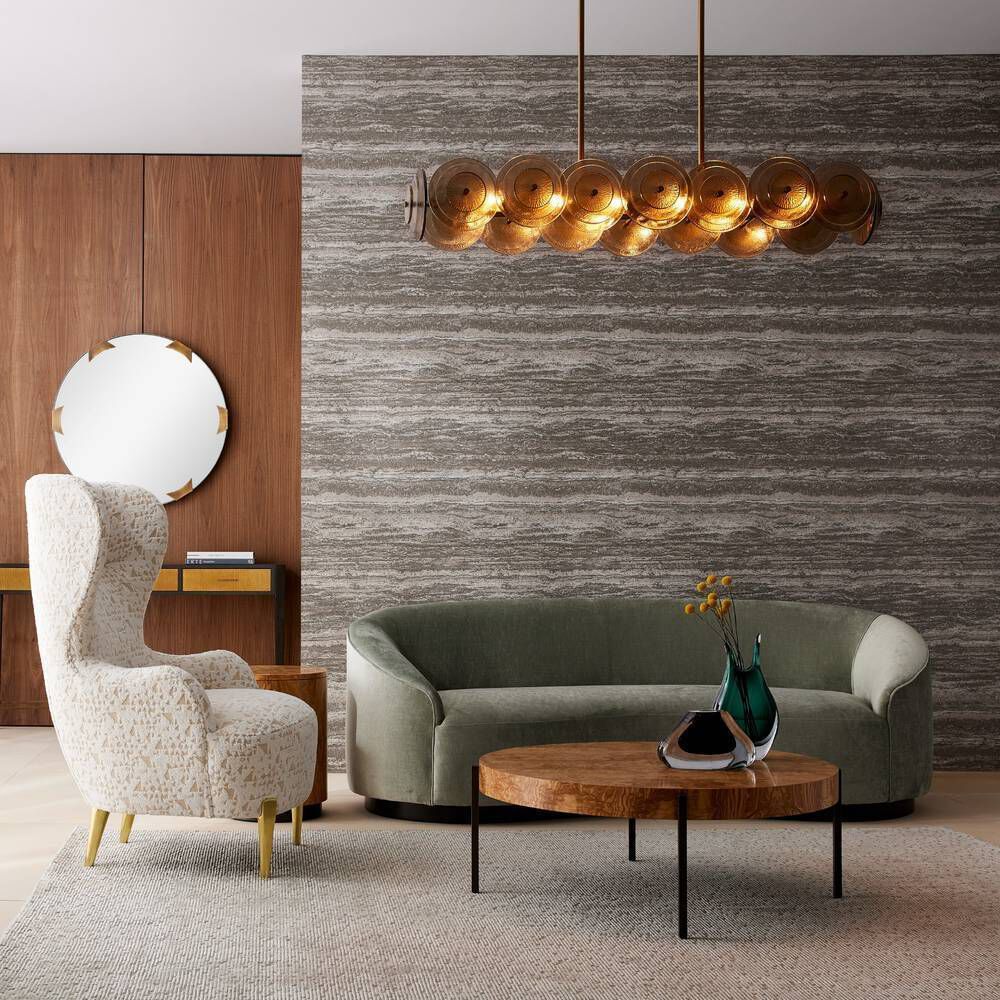 Kinlee 12 Light 51 inch Antique Brass Linear Chandelier Ceiling Light