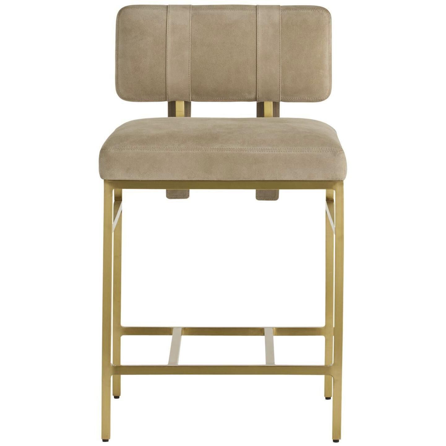 Laney 35 inch Taupe and Antique Brass Counter Stool
