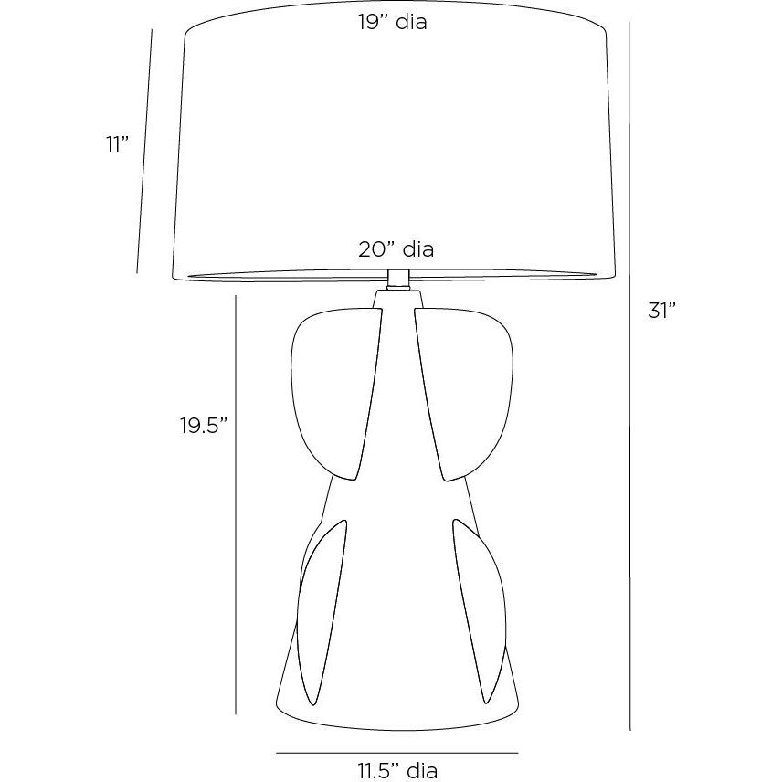 Cactus 150.00 watt Sea Salt Table Lamp Portable Light