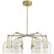 Marco 6 Light 38 inch Antique Brass with Bone Chandelier Ceiling Light