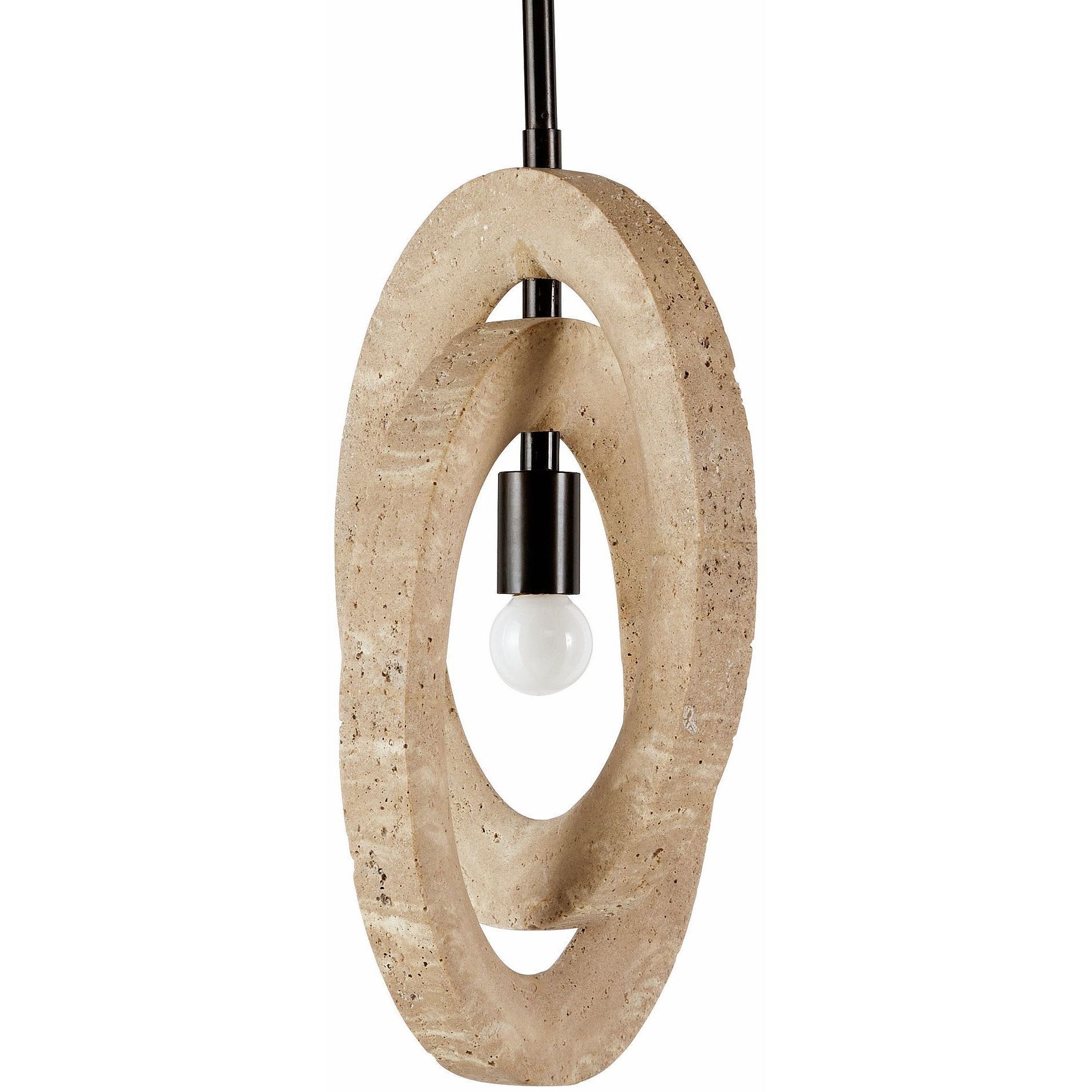 Collins 1 Light Faux Travertine Pendant Ceiling Light