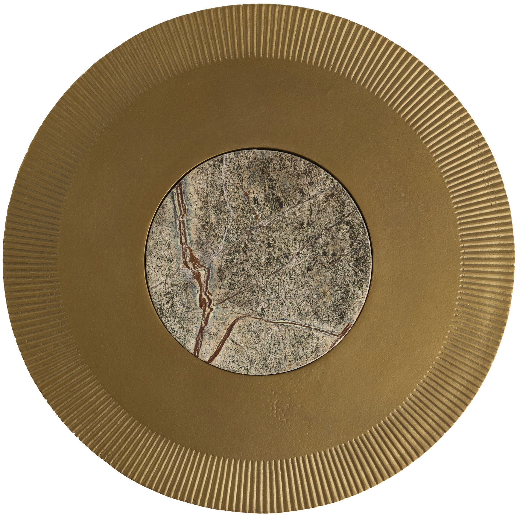 Mathis 18 inch Antique Brass and Natural Jungle End Table