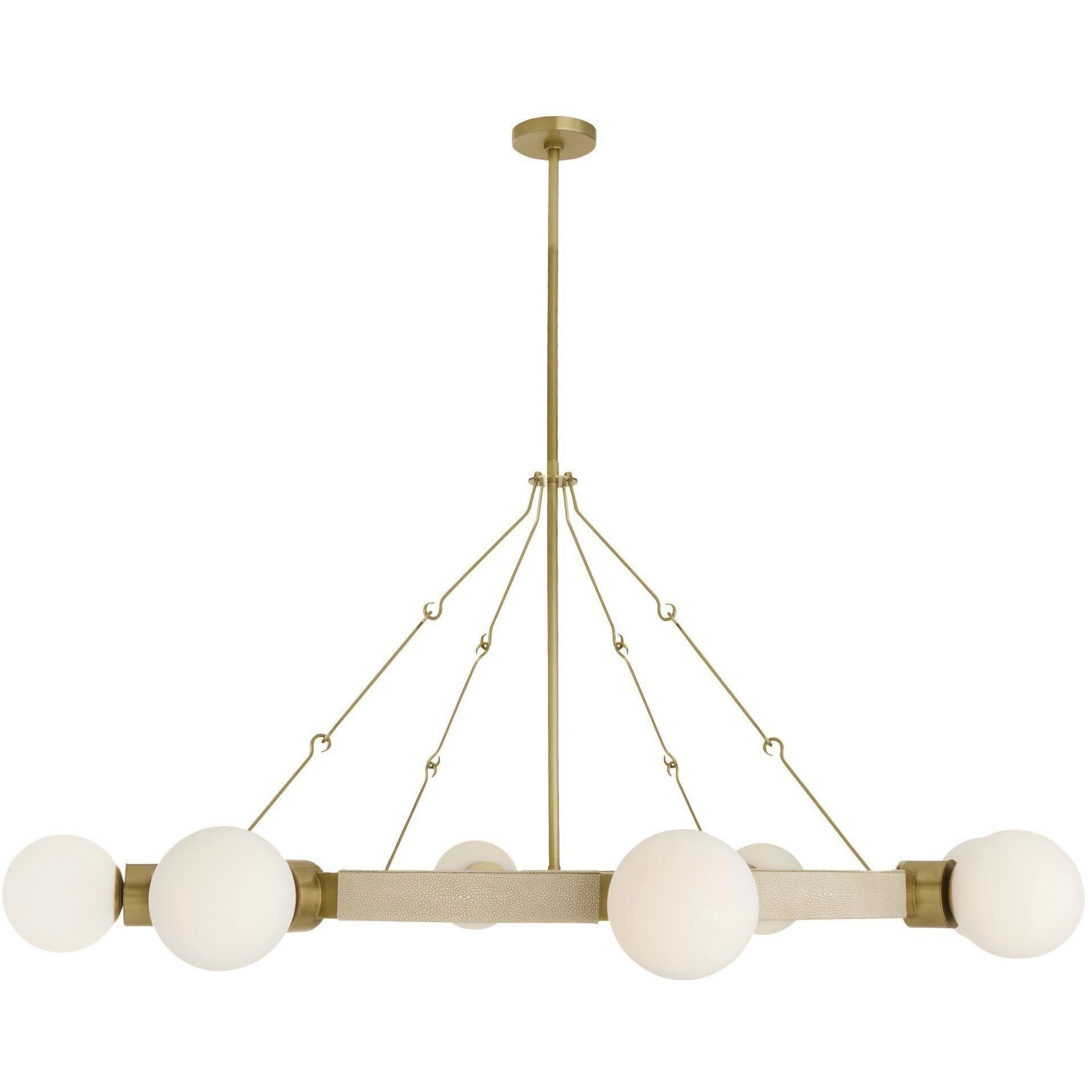 Liberty 8 Light 55.5 inch Ivory with Antique Brass Chandelier Ceiling Light