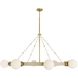 Liberty 8 Light 55.5 inch Ivory with Antique Brass Chandelier Ceiling Light