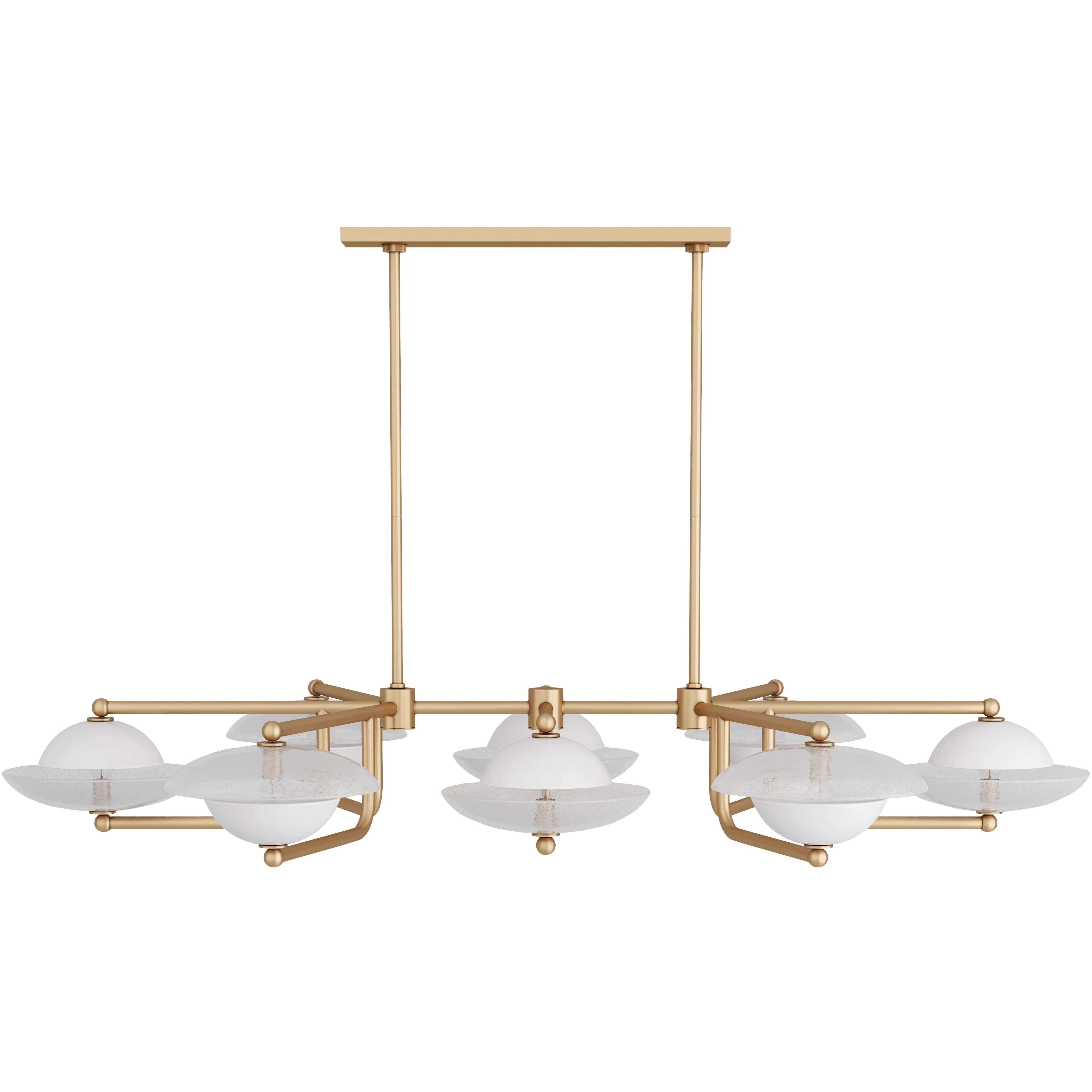 Towne 8 Light 56 inch Clear Seedy Linear Chandelier Ceiling Light