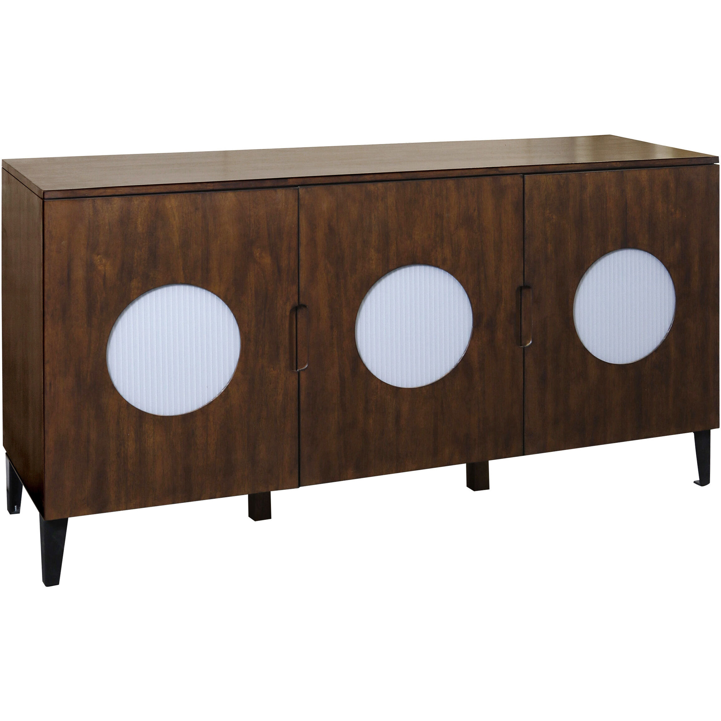 Leah 63 X 18 inch Dark Walnut and White and Black Sideboard