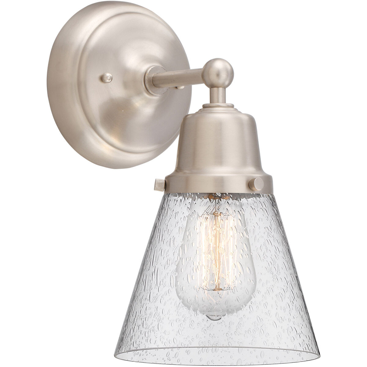 Aditi Small Cone 1 Light 6.25 inch Brushed Satin Nickel Sconce Wall Light, Aditi