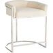 Calvin 33 inch White/Polished Nickel Counter Stool