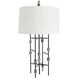 Howes 32 inch 150.00 watt Natural Iron and Galaxy Marble Lamp Portable Light