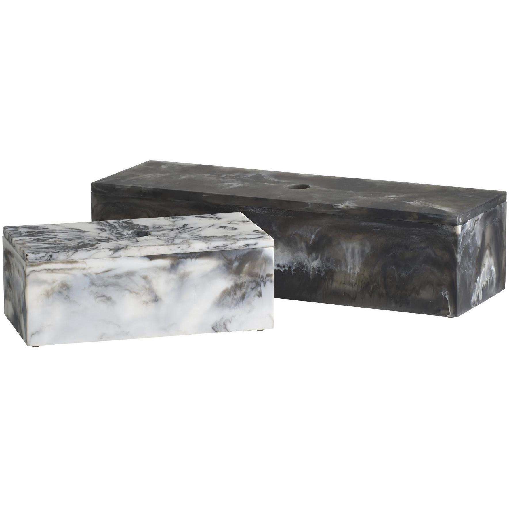 Kayce Black & White and White & Black Boxes, Set of 2