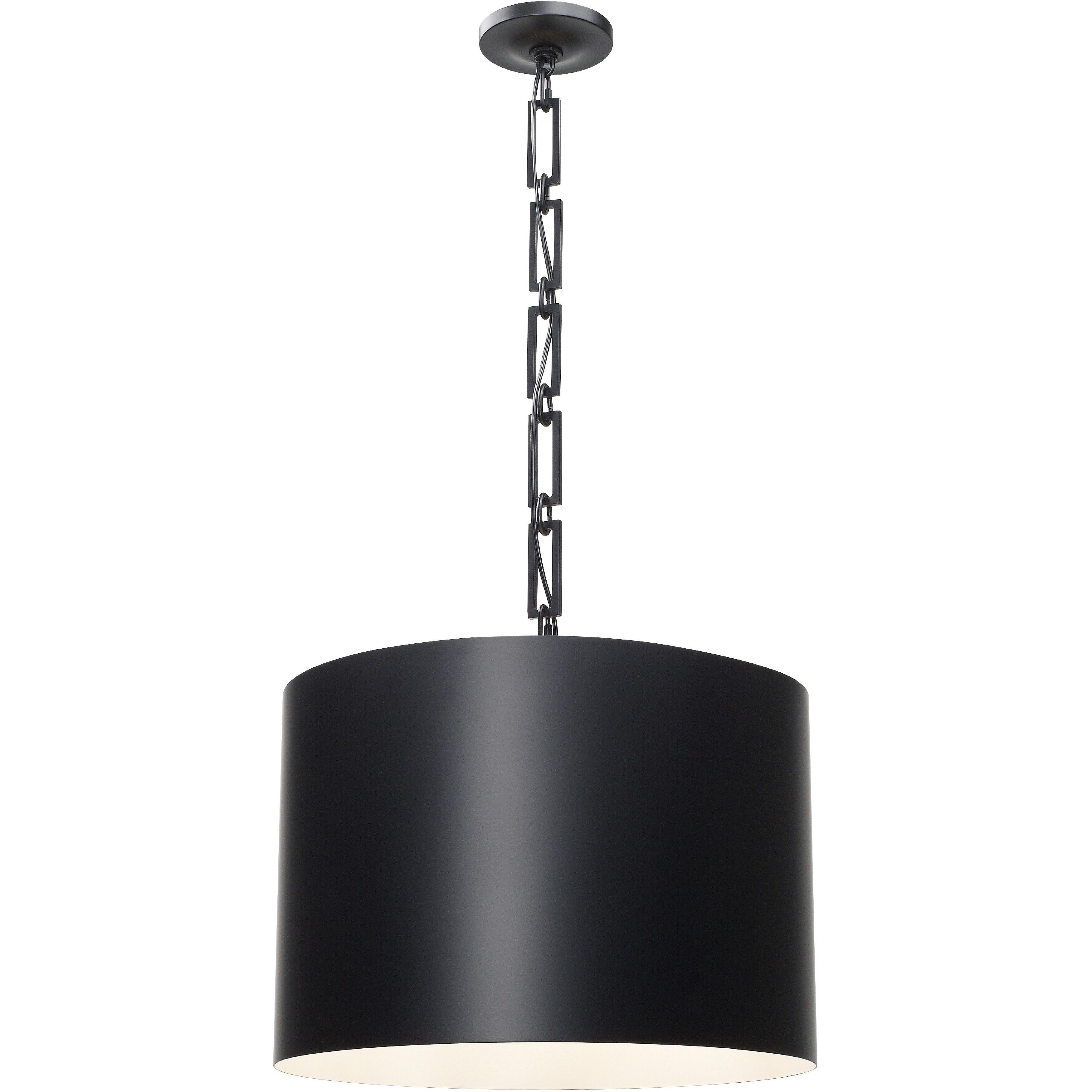 Alston 6 Light 20 inch Matte Black and White Pendant Ceiling Light in Matte Black with White