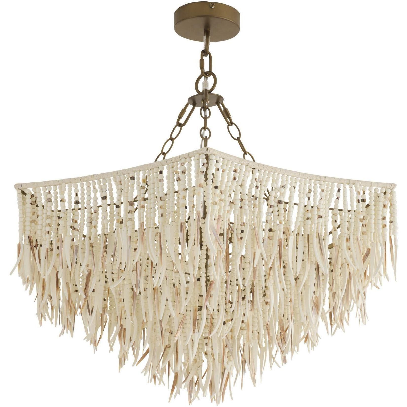 Josephine 6 Light 30 inch Natural and White Chandelier Ceiling Light