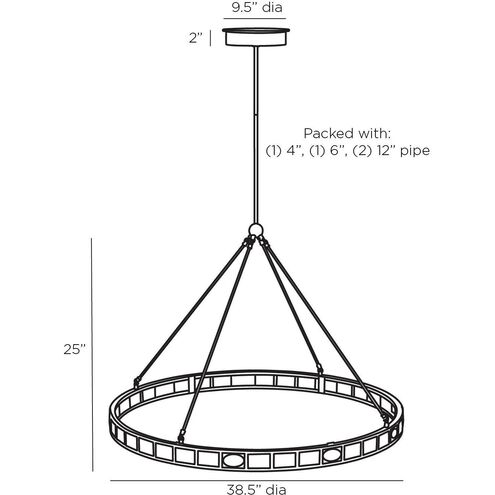 Empire 1 Light 38.5 inch Antique Brass Chandelier Ceiling Light