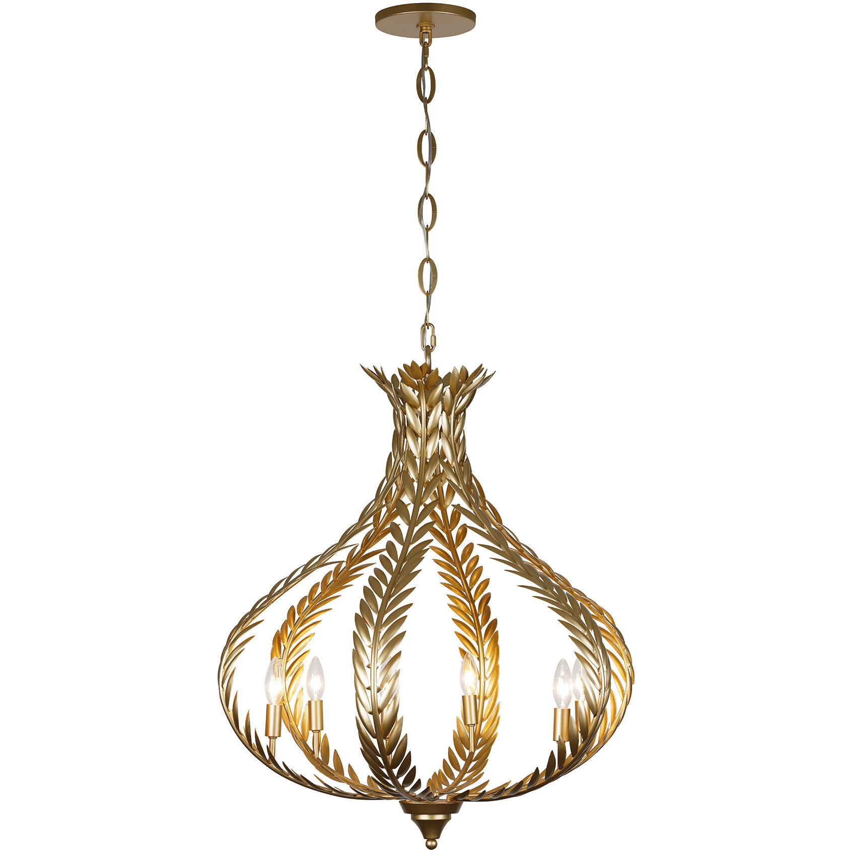 Atlas 6 Light 28.5 inch Grecian Gold Chandelier Ceiling Light