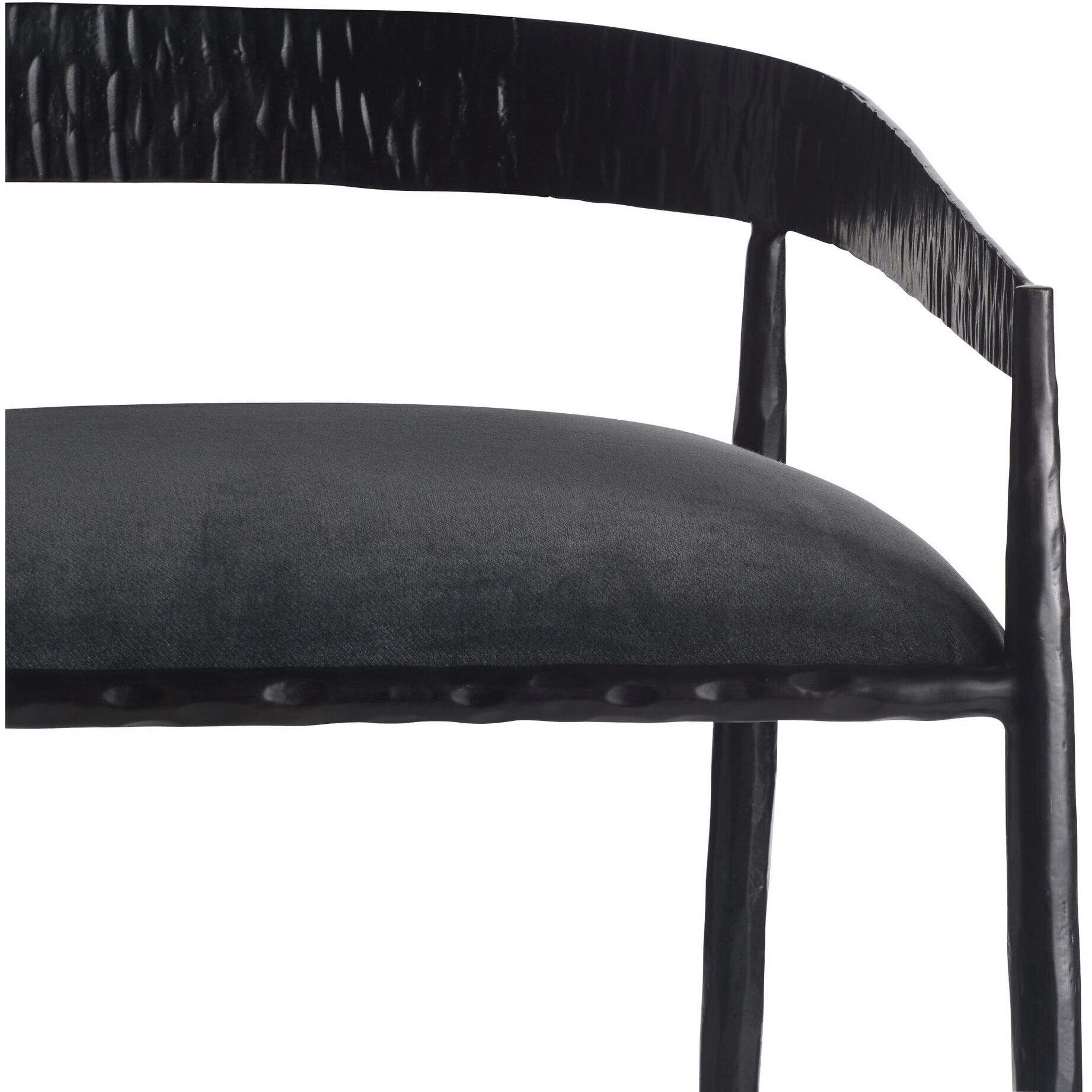Ansel 36.5 inch Midnight Grey and Natural Iron Bar Stool