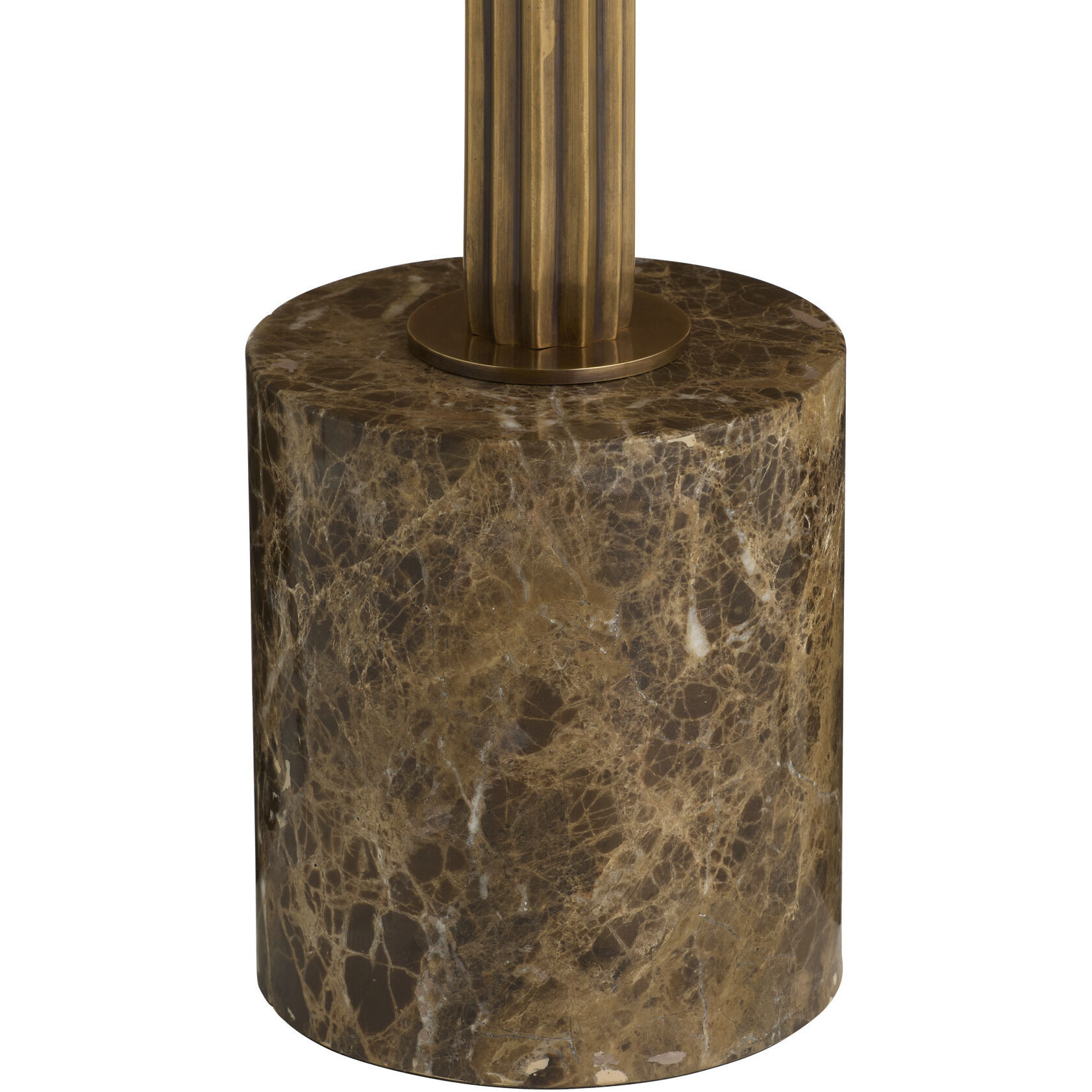 Mabel 12 inch Brown Emperador and Vintage Brass Accent Table