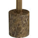 Mabel 12 inch Brown Emperador and Vintage Brass Accent Table