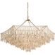 Josephine 3 Light 44 inch Natural and Ivory and Antique Brass Chandelier Ceiling Light, Large