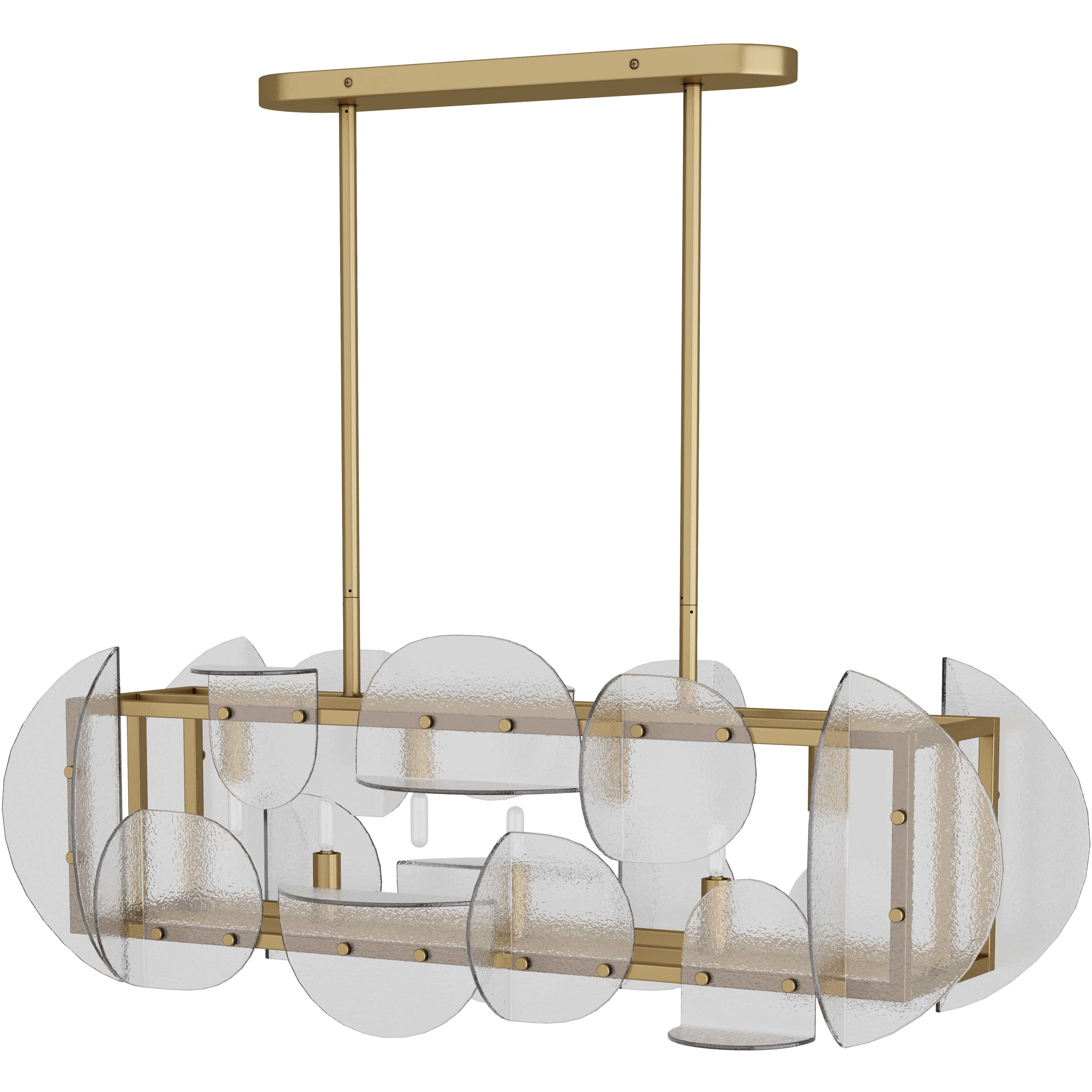 Tilley 7 Light 42.5 inch Antique Brass Linear Chandelier Ceiling Light