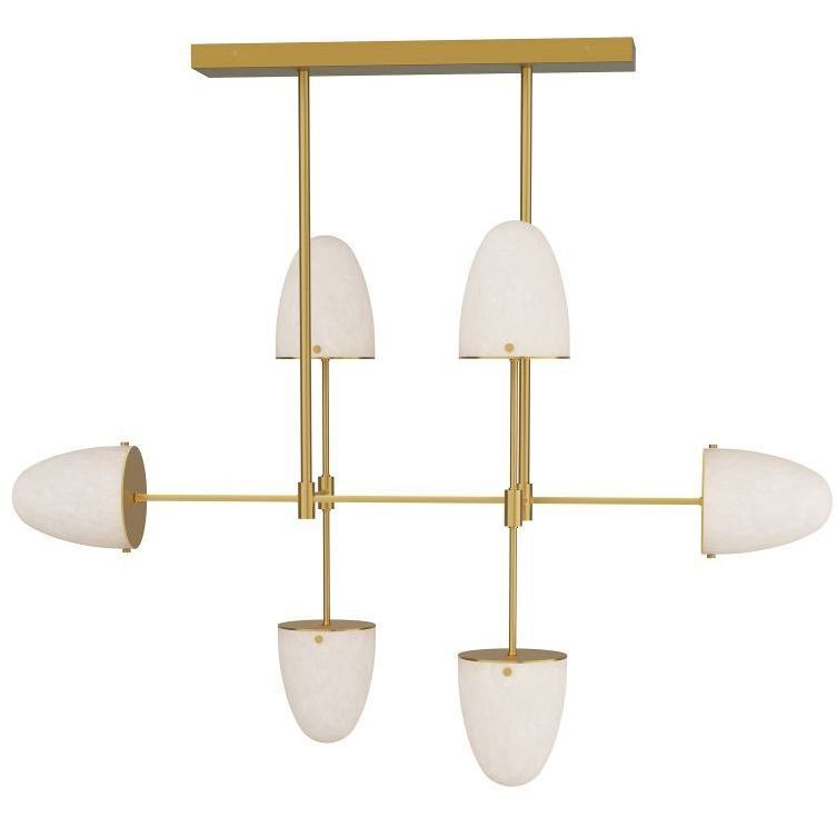 Alazani 35 X 28.5 inch Antique Brass Linear Chandelier Ceiling Light