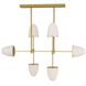 Alazani 35 X 28.5 inch Antique Brass Linear Chandelier Ceiling Light