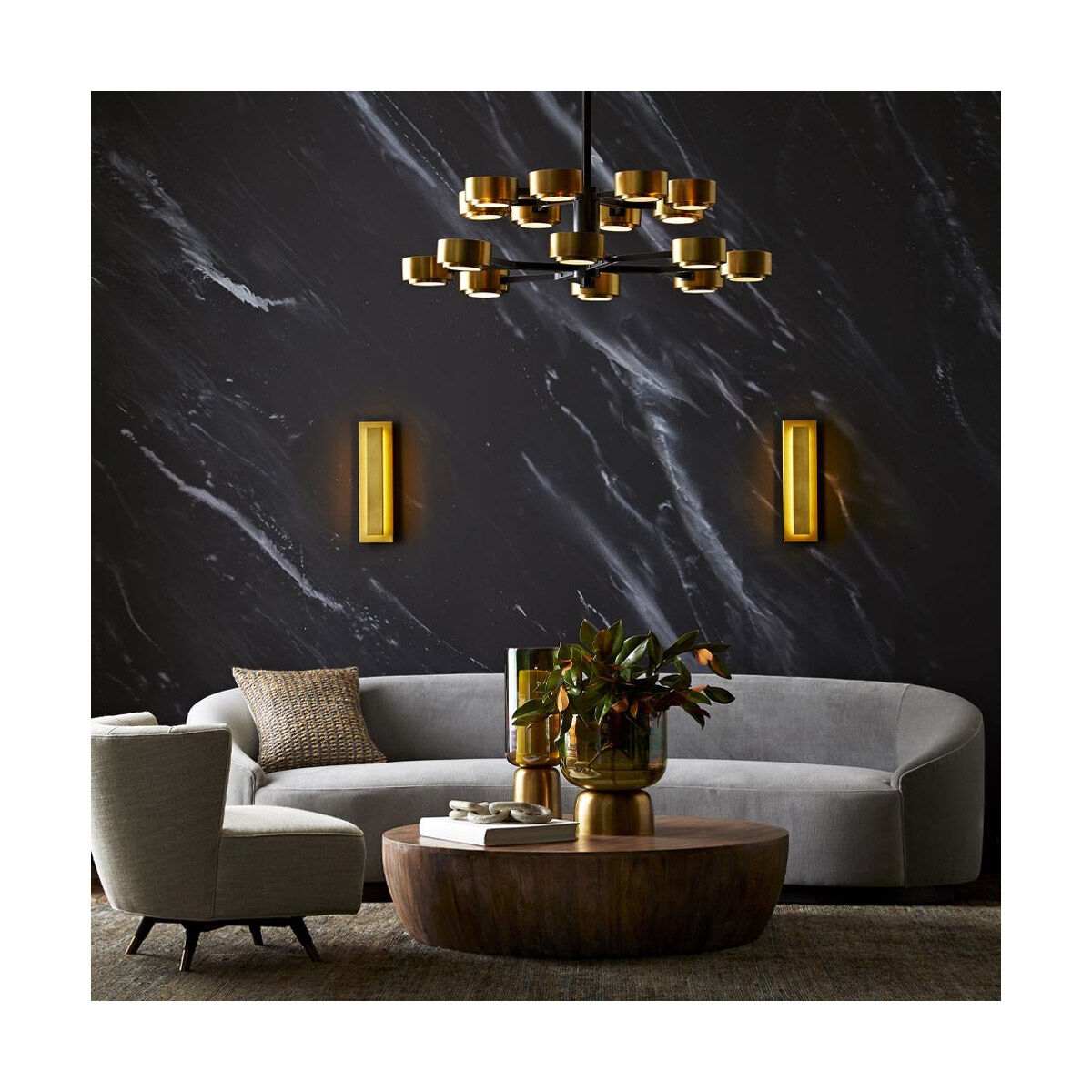 Jalen 16 Light 40 inch Bronze and Vintage Brass Chandelier Ceiling Light