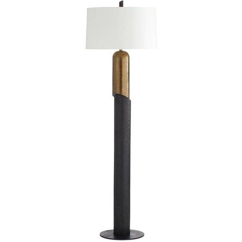 Hartford 70.5 inch 150.00 watt Black and Antique Brass with Blackened Iron Floor Lamp Portable Light
