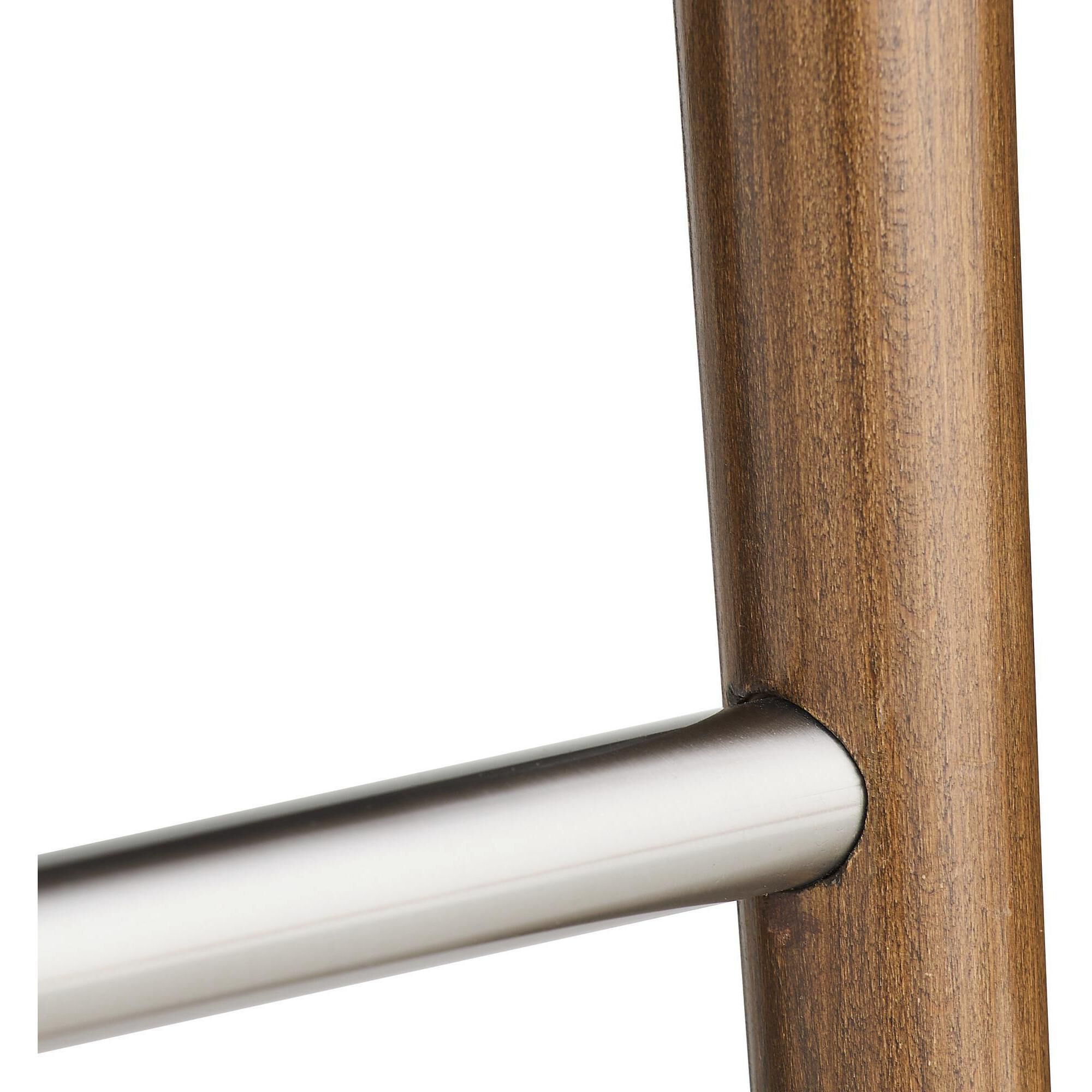 Keegan 41 inch Morel and Walnut with Brushed Stainless Steel Bar Stool