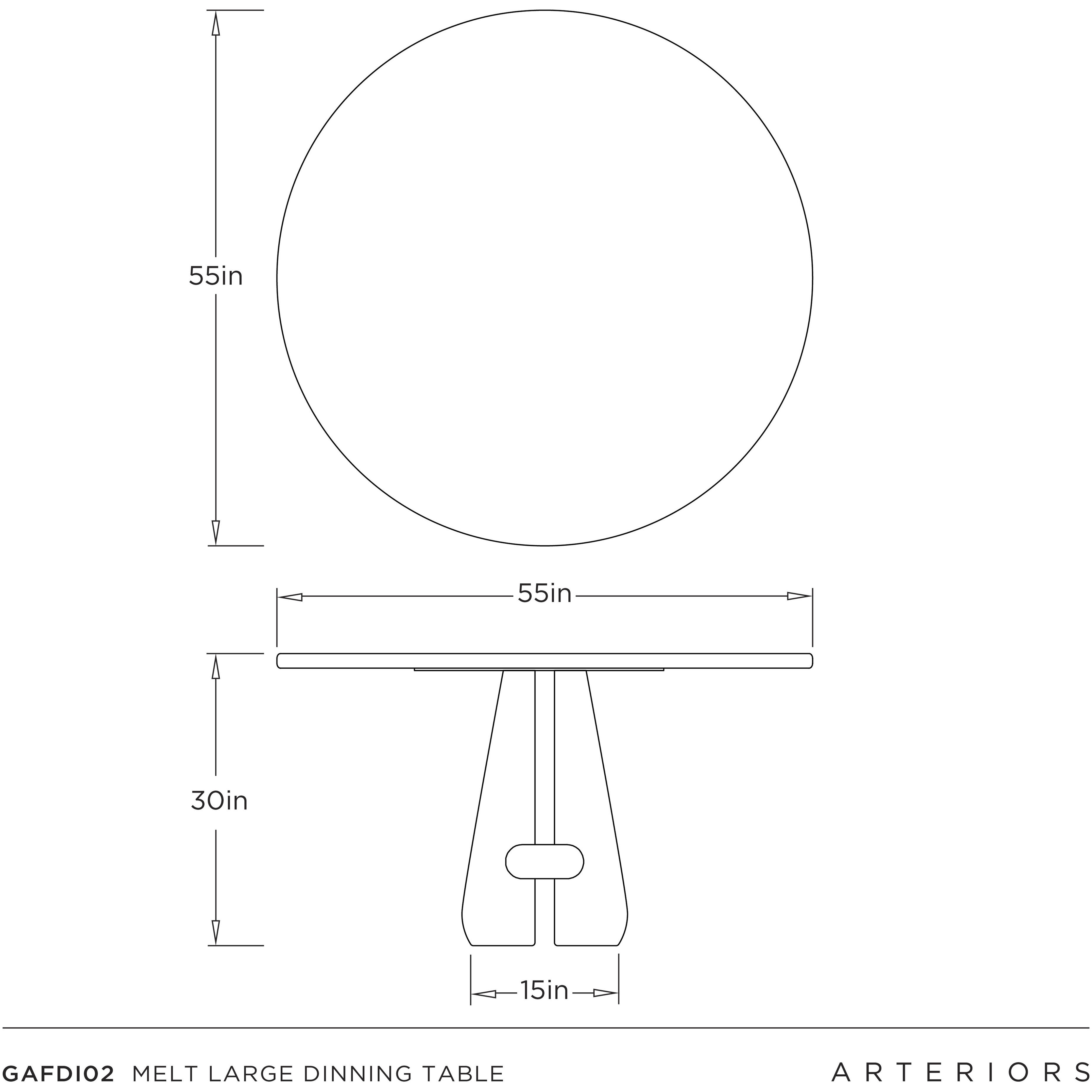 Melt 55 inch White Marble and Cerused Natural Dining Table, Large