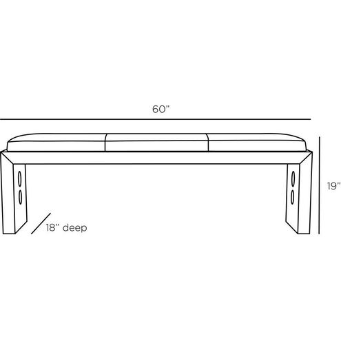 Raul 19 inch Graphite Bench