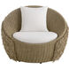 Florian Pearl and Tan Outdoor Swivel Lounge Chair